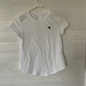 Abercrombie Kids White Tee with Navy Logo